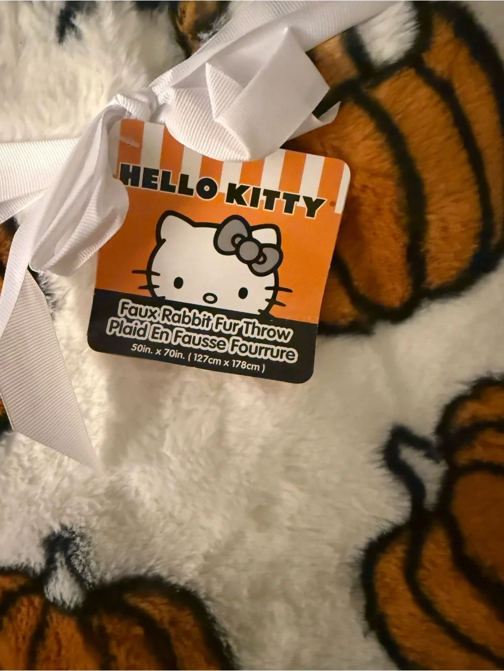 Hello Kitty Pumpkin Plush Sleep Sack - White & Orange